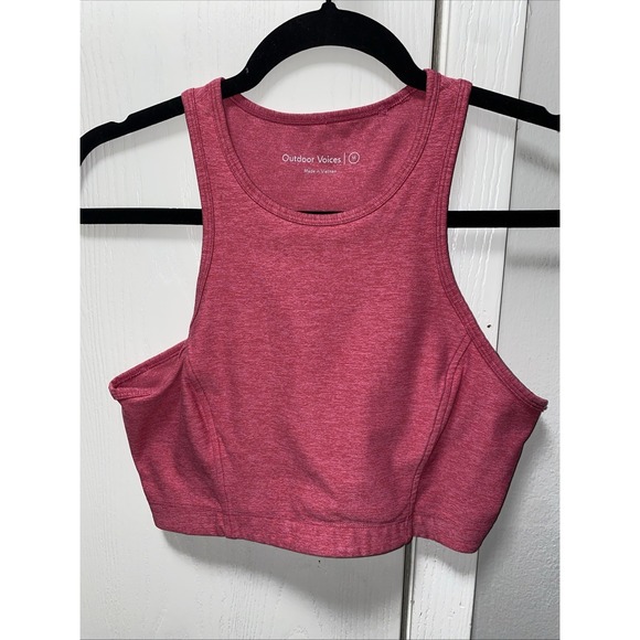 Outdoor Voices Pants - Outdoor Voices Pink Athena Sports Bra Cropped Tank Medium Active Athletic